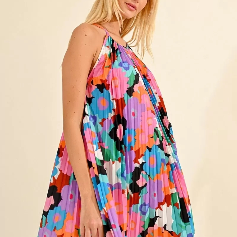 Floral Multicolor Mini Dress